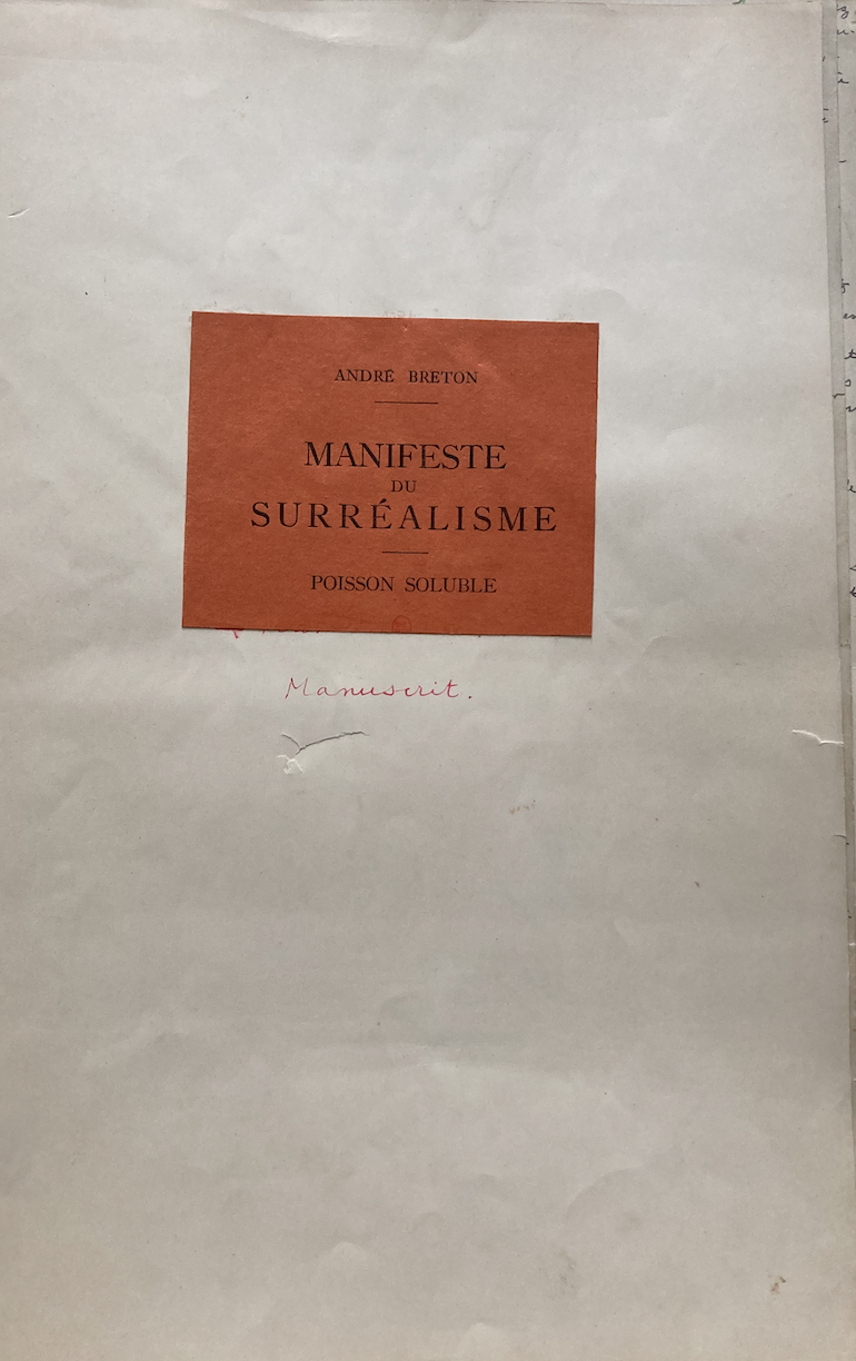 Les vases communicants: exposer le Manifeste du Surréalisme